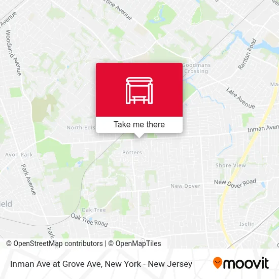 Inman Ave at Grove Ave map