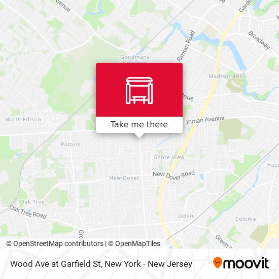 Wood Ave at Garfield St map