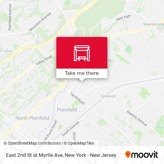 East 2nd St at Myrtle Ave map