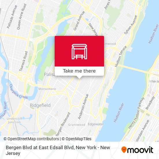 Bergen Blvd at East Edsall Blvd map