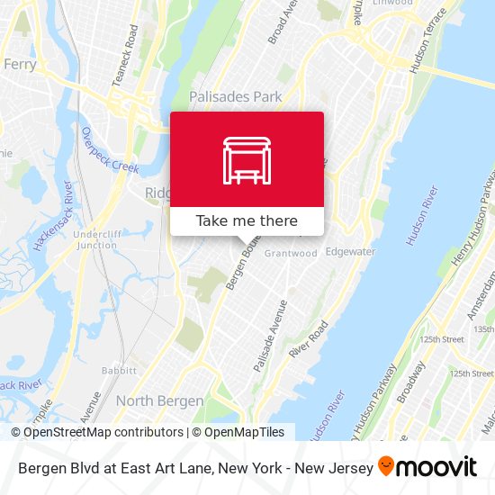 Bergen Blvd at East Art Lane map