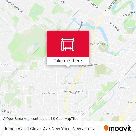 Inman Ave at Clover Ave map