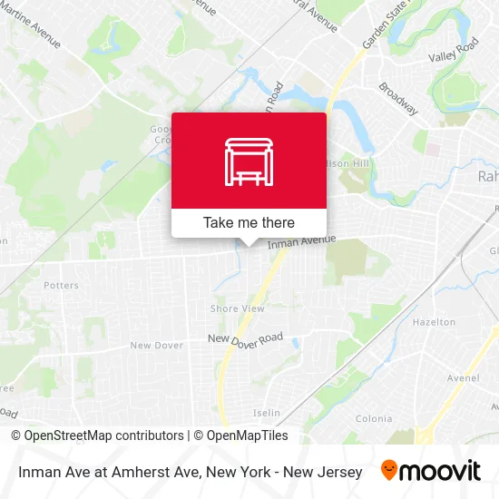 Inman Ave at Amherst Ave map