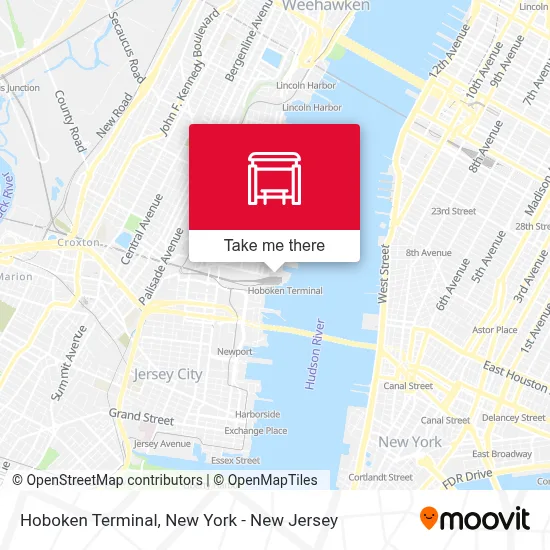 Hoboken Terminal map