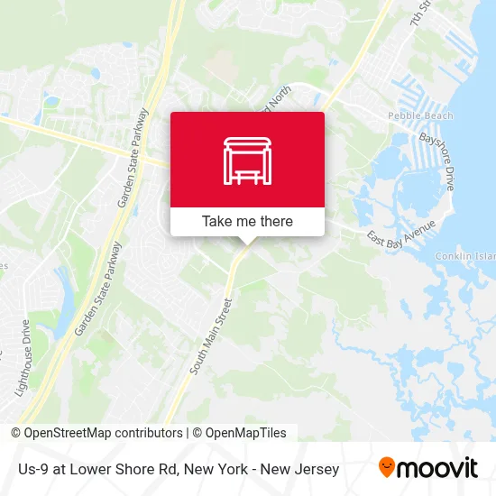 Us-9 at Lower Shore Rd map