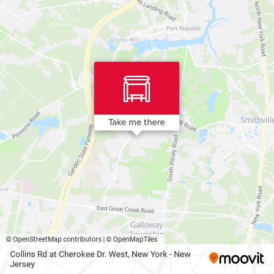 Collins Rd at Cherokee Dr. West map