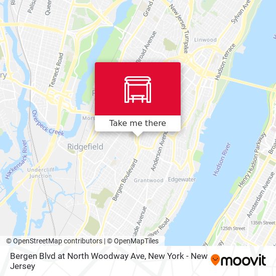 Bergen Blvd at North Woodway Ave map