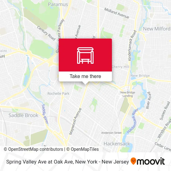 Spring Valley Ave at Oak Ave map