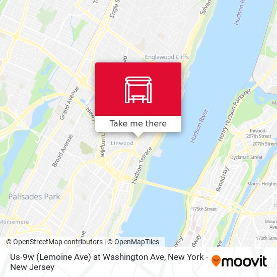 Us-9w (Lemoine Ave) at Washington Ave map