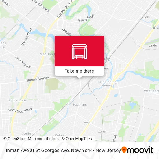 Inman Ave at St Georges Ave map