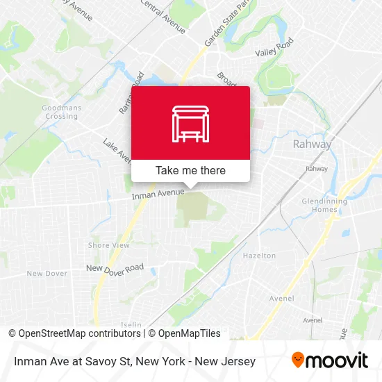 Inman Ave at Savoy St map