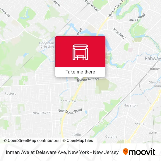 Inman Ave at Delaware Ave map