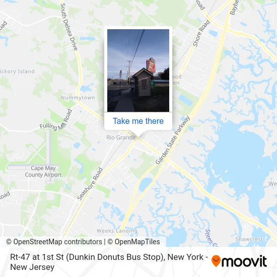 Rt-47 at 1st St (Dunkin Donuts Bus Stop) map