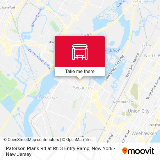 Paterson Plank Rd at Rt. 3 Entry Ramp map