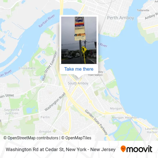 Washington Rd at Cedar St map