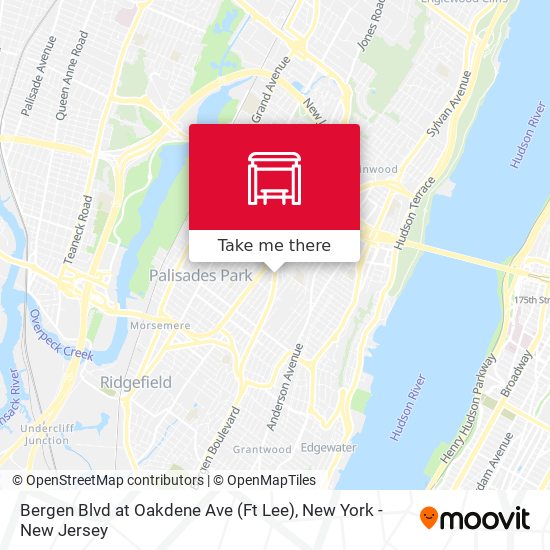 Bergen Blvd at Oakdene Ave (Ft Lee) map