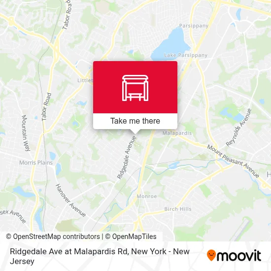 Ridgedale Ave at Malapardis Rd map