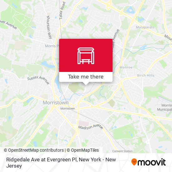 Ridgedale Ave at Evergreen Pl map
