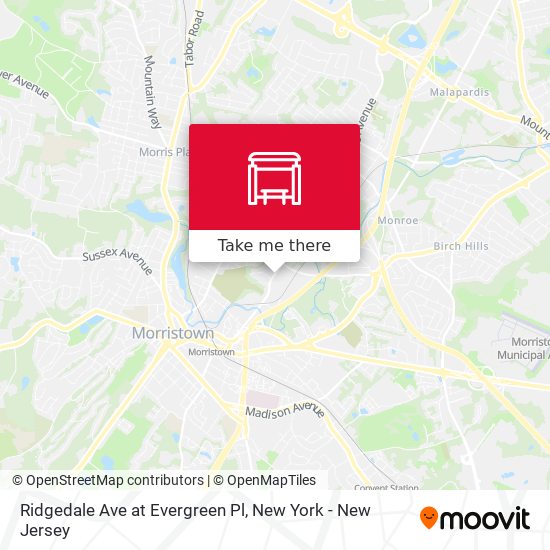 Ridgedale Ave at Evergreen Pl map