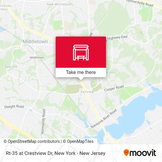 Rt-35 at Crestview Dr map