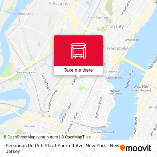 Secaucus Rd (5th St) at Summit Ave map