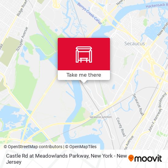 Castle Rd at Meadowlands Parkway map