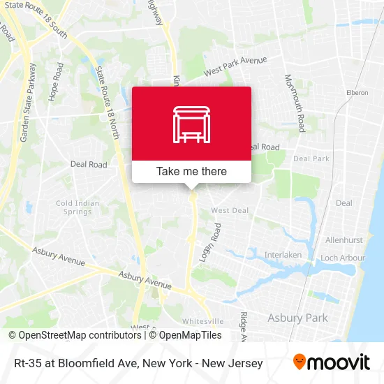 Rt-35 at Bloomfield Ave map