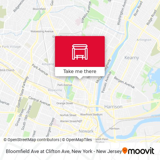 Mapa de Bloomfield Ave at Clifton Ave