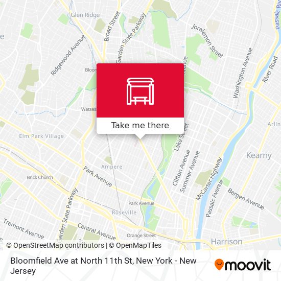 Mapa de Bloomfield Ave at North 11th St