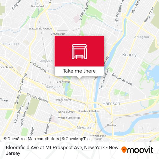 Bloomfield Ave at Mt Prospect Ave map
