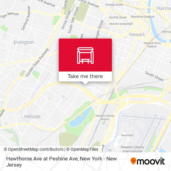 Mapa de Hawthorne Ave at Peshine Ave