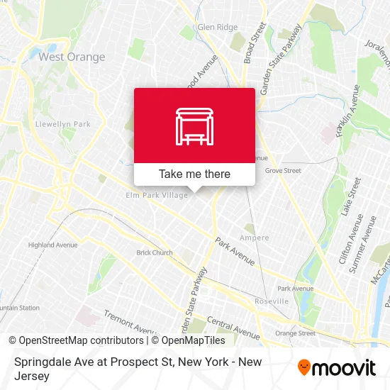 Springdale Ave at Prospect St map