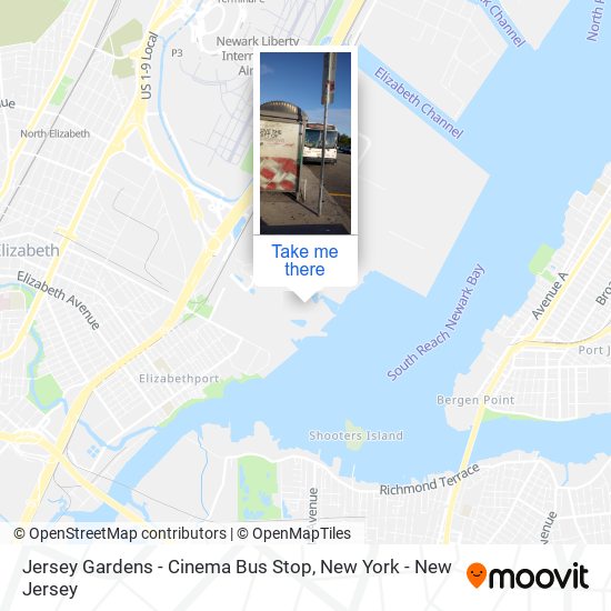 Mapa de Jersey Gardens - Cinema Bus Stop