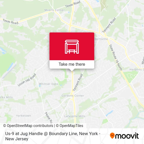 Us-9 at Jug Handle @ Boundary Line map