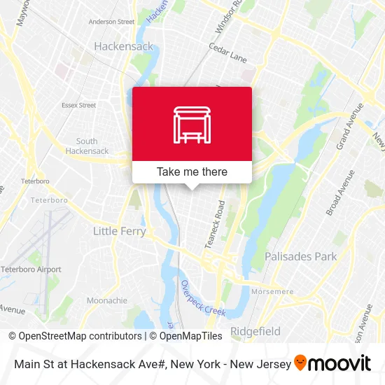 Main St at Hackensack Ave# map