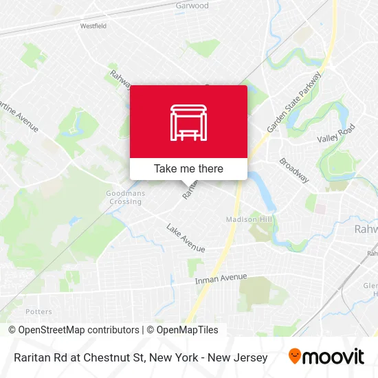 Raritan Rd at Chestnut St map