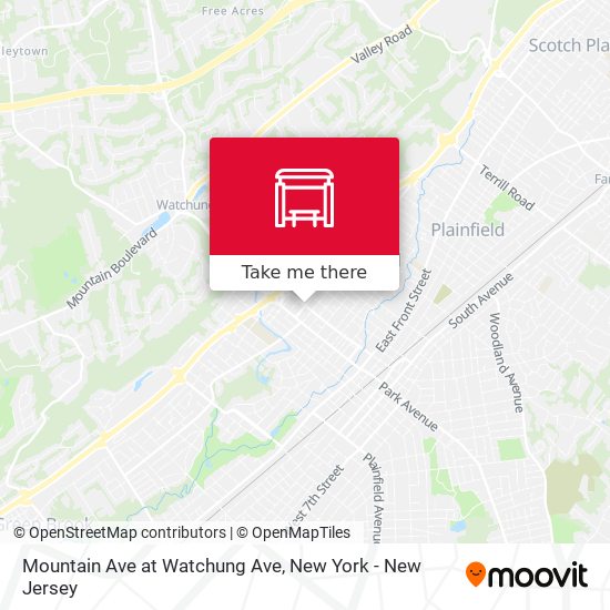 Mapa de Mountain Ave at Watchung Ave