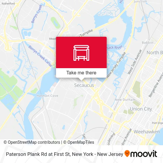 Paterson Plank Rd at First St map