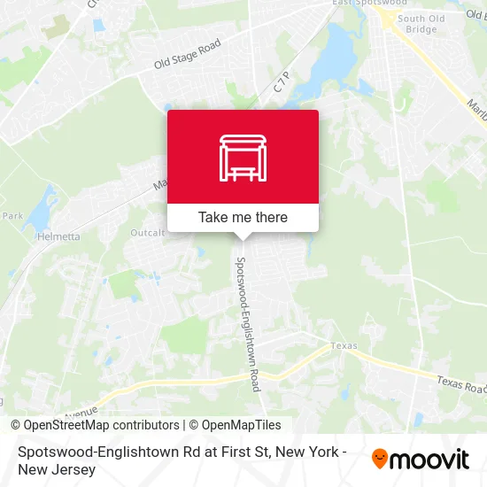 Spotswood-Englishtown Rd at First St map