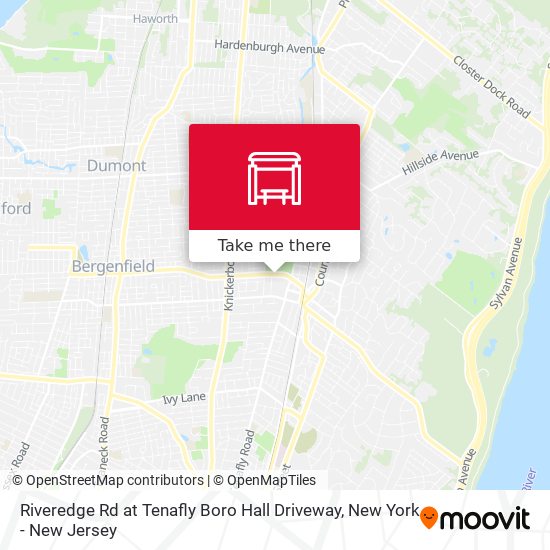 Riveredge Rd at Tenafly Boro Hall Driveway map