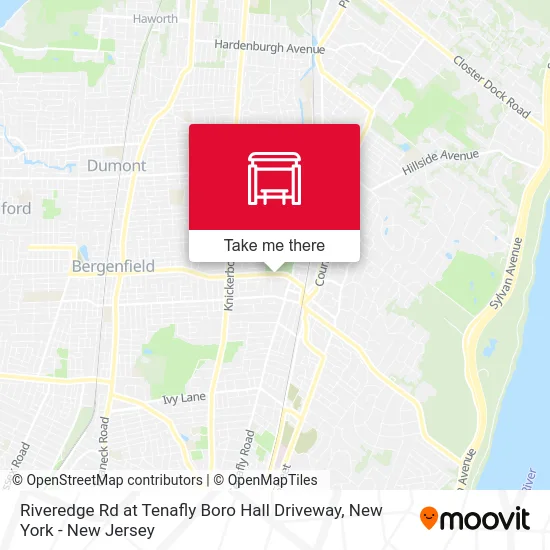 Riveredge Rd at Tenafly Boro Hall Driveway map