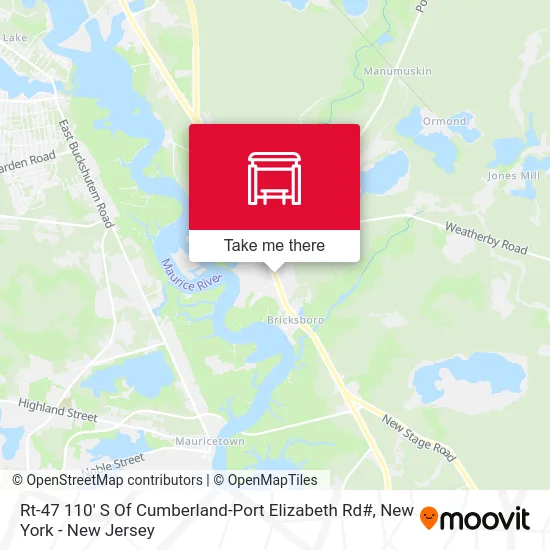 Rt-47 110' S Of Cumberland-Port Elizabeth Rd# map