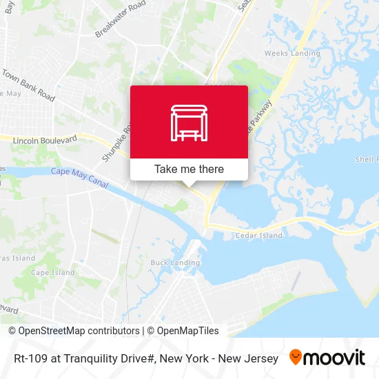 Rt-109 at Tranquility Drive# map