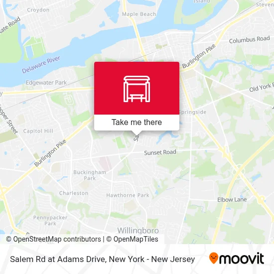 Salem Rd at Adams Drive map