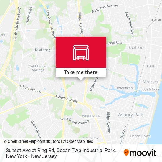 Sunset Ave at Ring Rd, Ocean Twp Industrial Park map