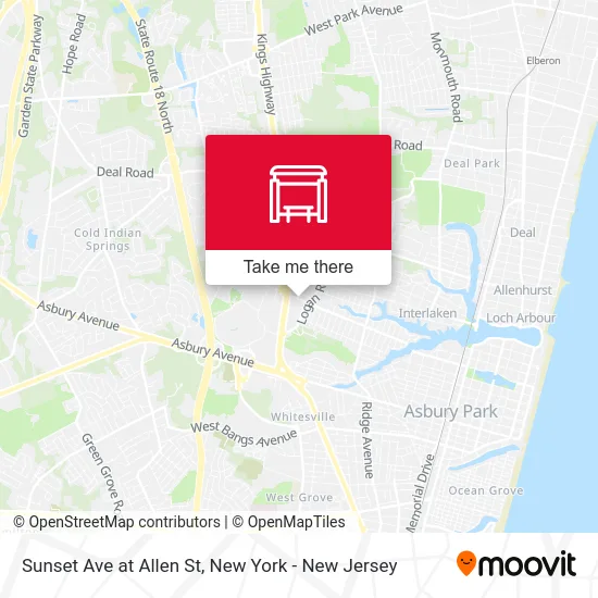 Sunset Ave at Allen St map