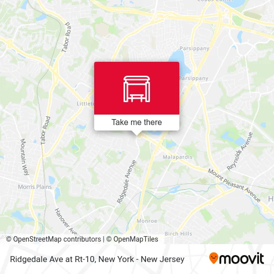 Ridgedale Ave at Rt-10 map