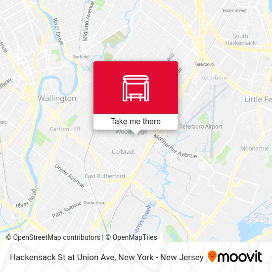 Hackensack St at Union Ave map