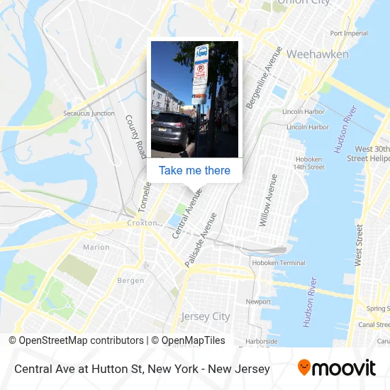 Central Ave at Hutton St map