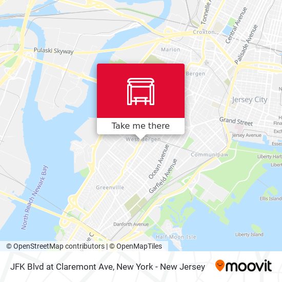 Mapa de JFK Blvd at Claremont Ave